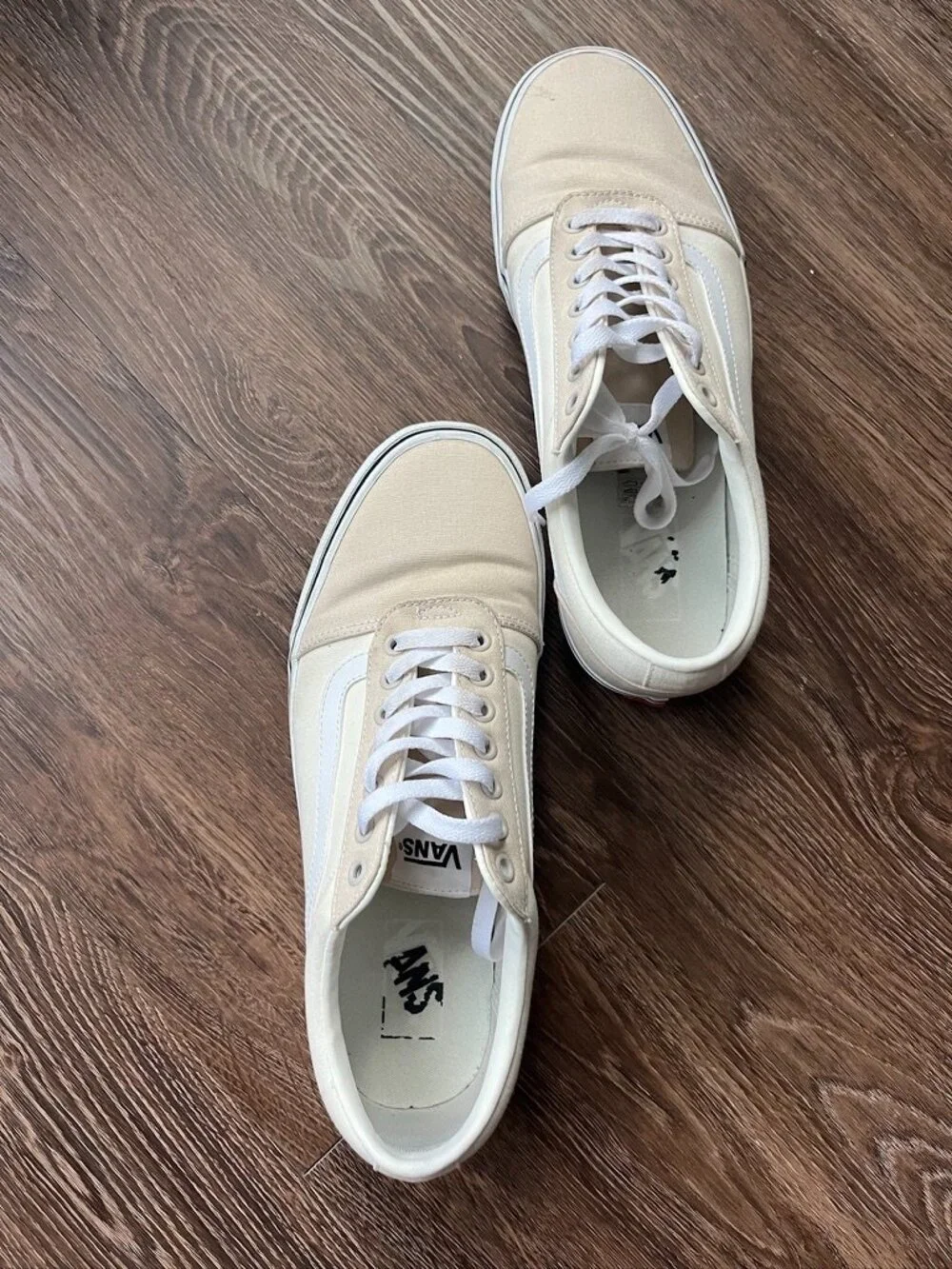 Vans Mens Size 10 Cream Colorway Used in Good Condition